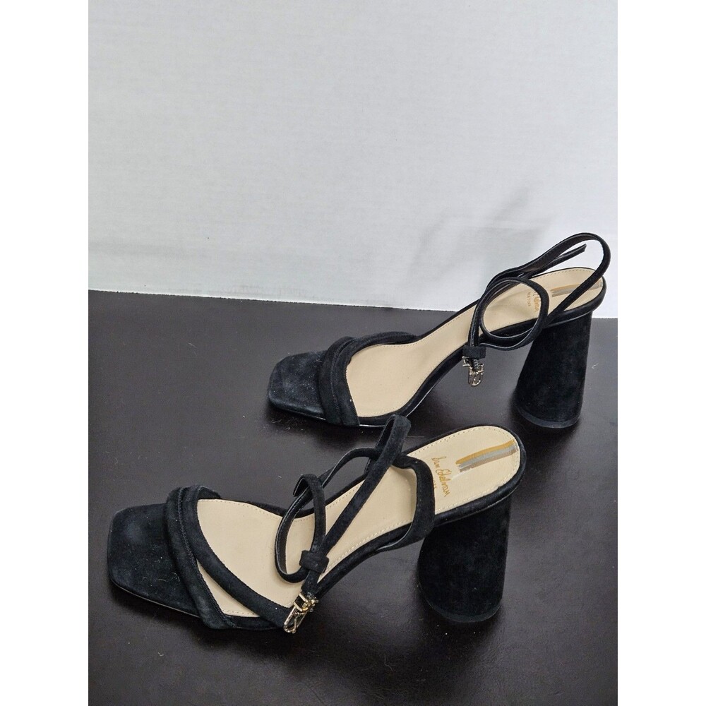 Sz 9 - Sam Edelman Kia Block Heel Sandal Women's Suede Ankle Strap Black